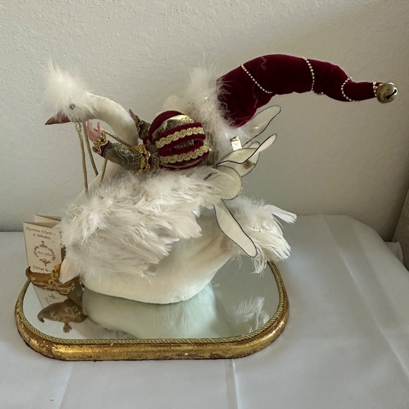 Mark Roberts 12 Days of Christmas 7 Swans Swimming Santa  Mark Roberts 12 Days Of Christmas 7 Swans Swimming Santa Riding A Swan Vintage
